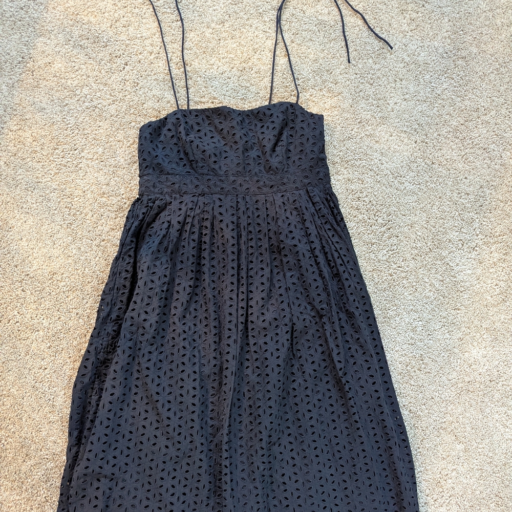 GAP Black Strapless Eyelet Dress